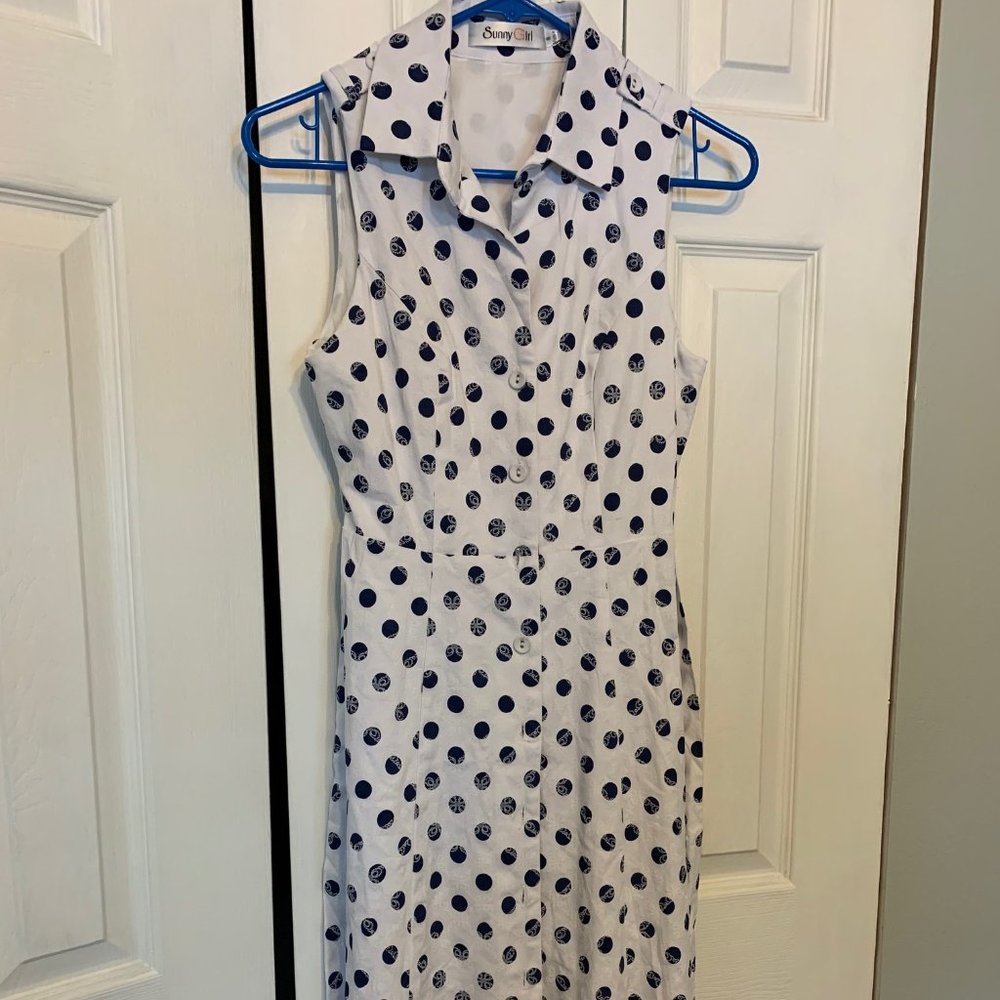 ModCloth Sunny Girl Sundress Dress Polka Dot S